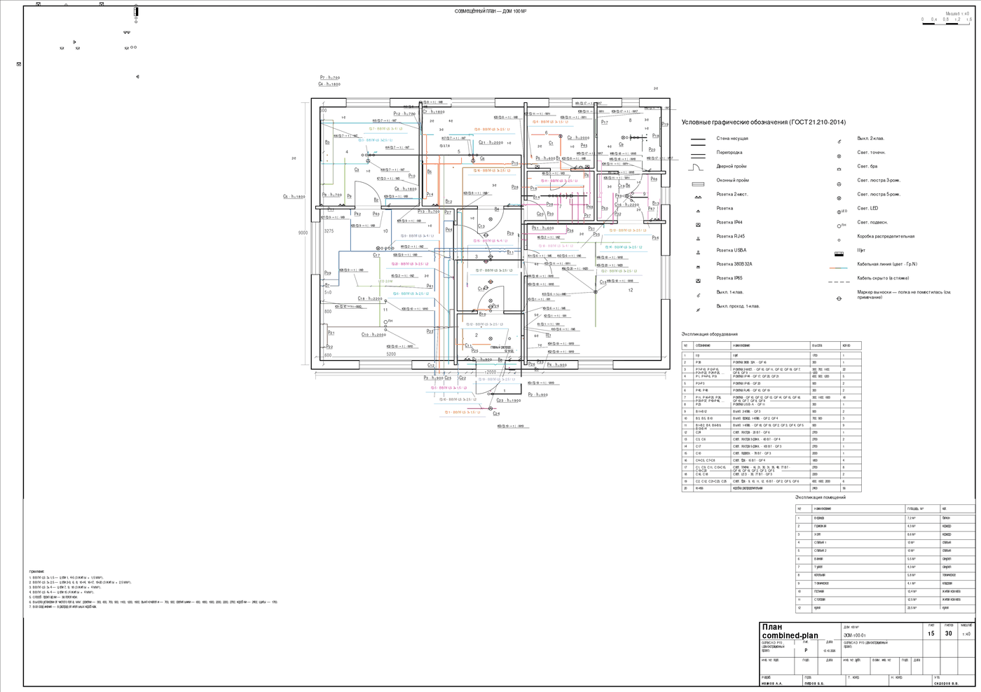 Fragment planu projektu demo „Dom 100 m²“, wygenerowanego w GorkyCAD
